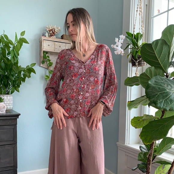 Lucky Brand Floral Button Down Blouse - Picture 2 of 4